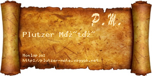 Plutzer Máté névjegykártya