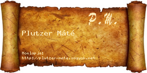 Plutzer Máté névjegykártya