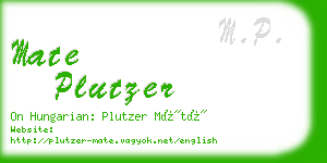 mate plutzer business card